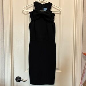 CeCe Black Mini Dress with Bow Detail